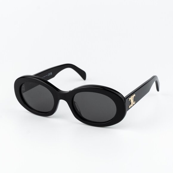 Celine TRIOMPHE Women Sunglasses Black Smoke Oval CL40194U 01A BRAND NEW - Picture 4 of 14